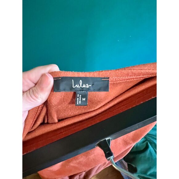 Comfort Burnt Orange Ruched Strapless Jogger Jumpsuit - Picture 3 of 4